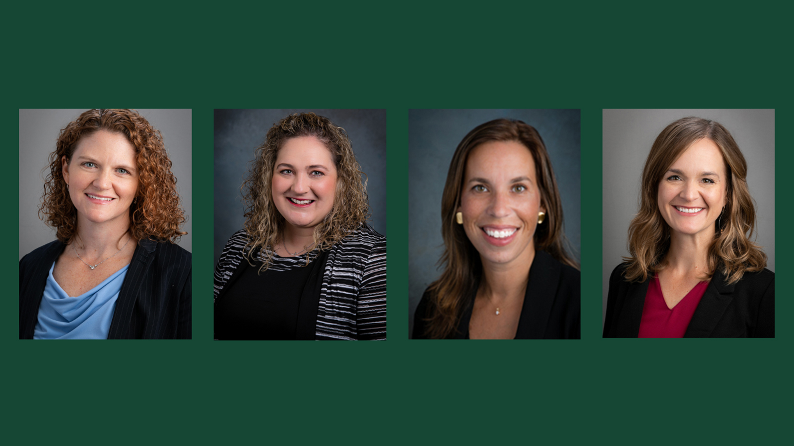 Portraits of Dr. Elizabeth Ardolino, Dr. Teresa Bachman, Dr. Anne Boddy, Dr. Megan Flores.