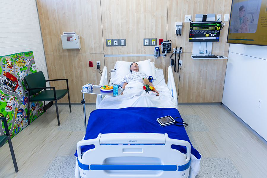 Pediatric room in the Clinical Simulation & Skills Facility